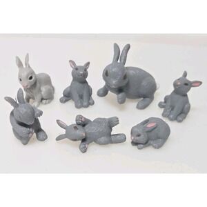 Vtg 95 MEG Baby Surprise in My Pocket Bunny Family Picnic Pvc Figures